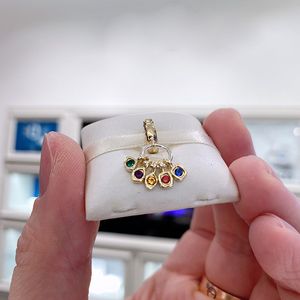 Perle en pierre de couleur plaquée en métal doré brillant convient aux bracelets à breloques européens de bijoux Pandora