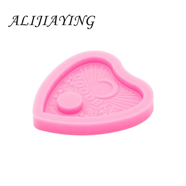 Shine Inside Resin Insin Badge Reel Mold Ouija Board Hearts Silicone Moldes epoxi para pendientes de bricolaje joyas para hacer herramientas dy0336