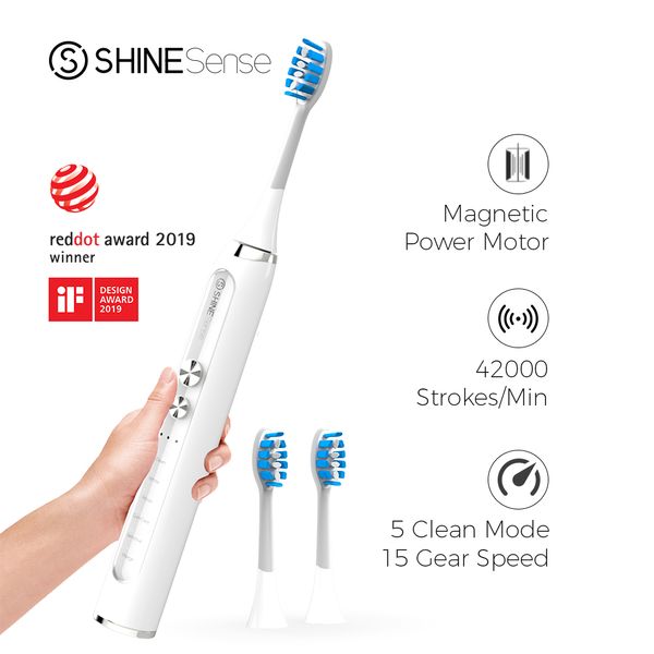 Cepillo de dientes eléctrico ShineSense STB200, cepillo de dientes sónico, cabezales ultrasónicos recargables a prueba de agua, caja de viaje para xiaomi mijia