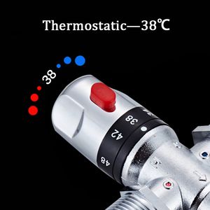 Salle de mélange thermostatique en laiton 1/2 Vanne de commande de température standard en céramique pour les pièces de soupape de chauffe-eau solaire