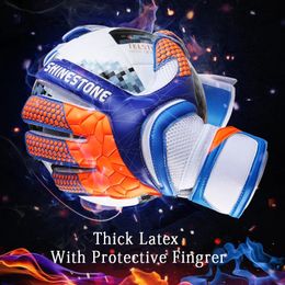Shinestone enfants adultes taille gants de gardien de but de football gants de gardien de but de football en latex épais professionnel avec protection des doigts 240106