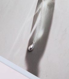 SHINETUNG S925 Sterling Silver élégant simple collier en forme de larme en argent 1 1 bijoux haut de gamme pour femmes avec cadeau de Saint-Valentin Q06070567