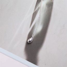 SHINETUNG S925 Sterling Silver élégant simple collier en forme de larme en argent 1 1 bijoux pour femmes haut de gamme avec Valentines GIFT Q0267i