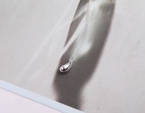 Shinetung S925 Sterling Silver Stijlvolle eenvoudige zilveren traan ketting 1 1 Hoogte -dames039S sieraden met valentijnsgeschenk Q02346307