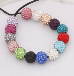 Shining 10mm Kleurrijke Pave Crystal Disco Ball Bead Ronde Spacer Kralen Fit Armband 300pcs7061306