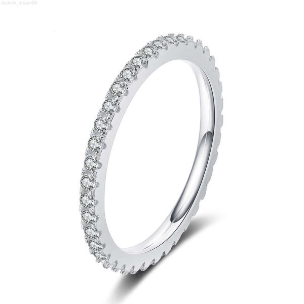 Anillo de eternidad de moissanita de Baguette brillante, anillos de compromiso de moissanita de Plata de Ley 925 para mujer