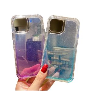 Étuis brillants Couverture antichoc Dégradés Luxe 3in1 TPU 2.0mm avec airbags pour iPhone13 12 11 XR XS 8 SamsungGalaxyS21 PLUS Ultra A11 A01 A12 A32 A71 A52 Xiaomi SHSCASE