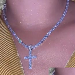 Brillant Croix Papillon Pendentifs Strass Femmes Colliers 2021 Cristal Tennis Clavicule Chaînes Ras Du Cou Hiphop Cadeaux Bijoux Dhgarden Otuht