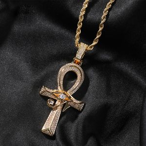 Shining Diamond Stone Cross Cross Hangers ketting sieraden Nieuw product platinum vergulde mannen vrouwen minnaar geschenk religieuze sieraden