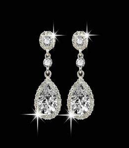 Boucles d'oreilles en cristaux de mode brillants strass en argent longue boucle d'oreille pour femmes bijoux de mariée 5 couleurs cadeau de mariage pour ami1280579