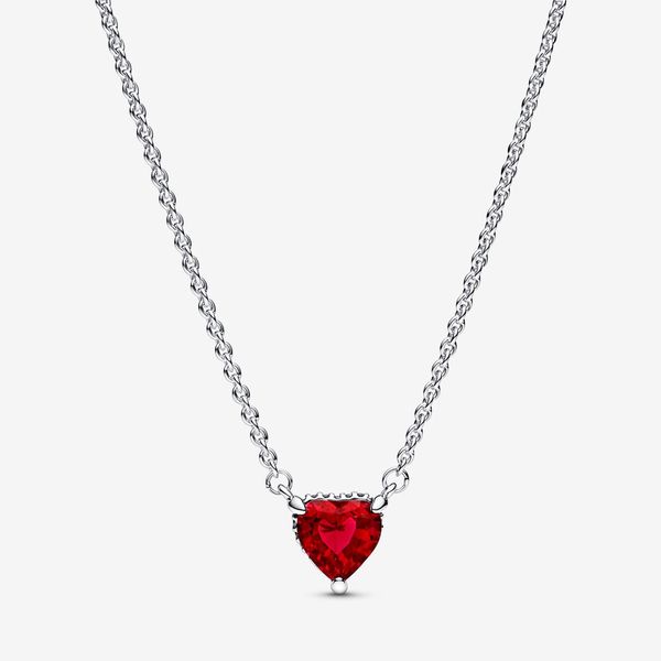 Brillant halo pendentif en forme de coeur collier clavicule chaîne cou ornement designer bijoux bricolage fit pandora colliers cadeau pour les femmes fête de fiançailles