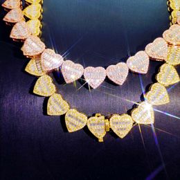 Joyas brillantes Pasar Tester de diamantes de 13 mm Icido VVS1 Collar de cadena de enlace cubano de Moissanite