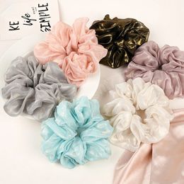 Shining Mesh Organza Oversized Scrunchies Summer Fairy Hair Ties Women High Elastic Hair Bands Ponytail Holder Hair Accessoires