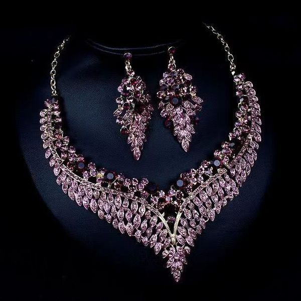 Collier de bijoux de mariage en cristaux brillants, accessoires de soirée de bal
