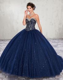 Brillant bleu marine Quinceanera robes chérie cristal perlé occasion spéciale robe de bal 2020 vin rouge danse robes de bal Cust2421005
