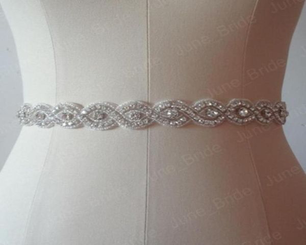 SHINNY CRISTAL RHINESTONE BRIDAL CEINTURE CEINTURE CEINTURE DE MÉDICA