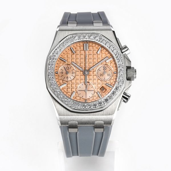 SHINNY Mens Watch 7750 Tiempo de 37 mm Movimiento mecánico Correa de goma Sapphire impermeable orologio di lusso