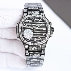 Shinny Watch Mens Watch Automatische mechanische beweging Sapphire Waterdichte designer roestvrijstalen riem kleurrijke diamant