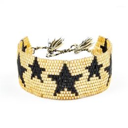 Shinus Boho Miyuki Bracelet Friendship Jewelry Delicas Pulseras MUJer Moda Gold Star Bracelet Women Handwork Drop1235J