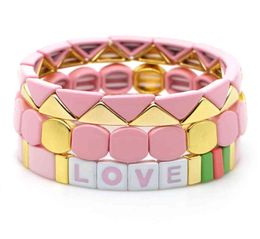 Shinus liefdesbrief armband voor vrouwelijke email Tegel armbanden op hand geschenk boho bangle 2020 stretch pulseras sieraden hele lj2002913804