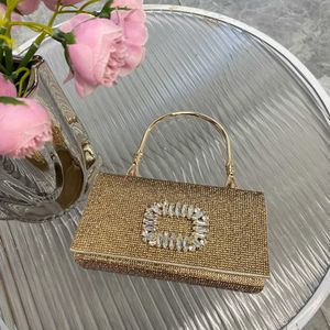 Ensemble de diamants brillants et ternes, petit sac carré pour dîner, fleur à rabat, chaîne en métal pour téléphone portable, sac messager portable 230401