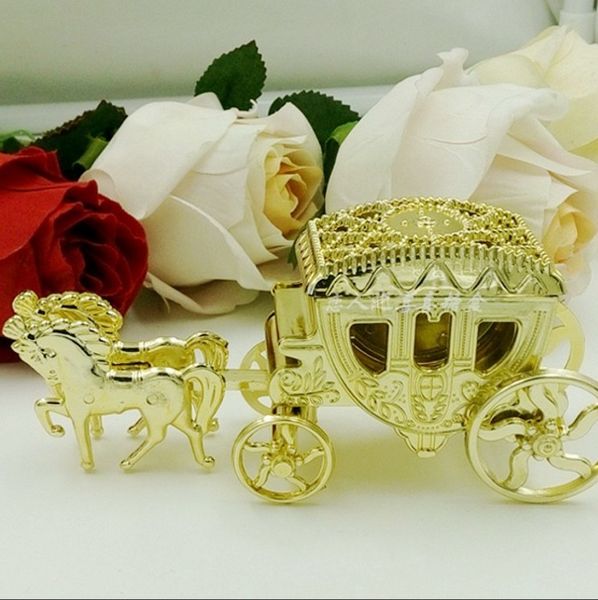 Brillant beau chariot boîte à bonbons chocolat cadeau fête d'anniversaire décoration de mariage or et argent Noblesse Style et romantique