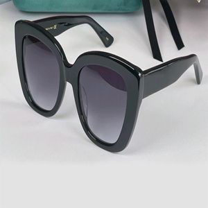 Glanzend zwart grijs gearceerde zonnebril voor dames Cat Eye zonnebrilWrap zonnebril UV-bril met Box207q