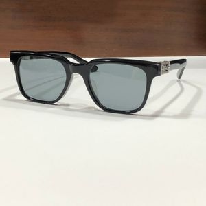 Glanzende zwarte zilveren frame vierkante zonnebril voor mannen Designer bril Sonnenbrille tinten Gafas de sol uv400 bescherming brillen met doos