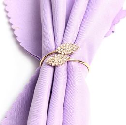 Glanzende kristallen diamanten gouden servet ring wrap serviette houder bruiloft feest feest feestje eettafel decoratie home decor 249c32227902