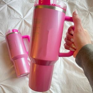 US Stock The extindeur H2.0 Cosmo Pink Co-marbardé de parade Tobe à 40 oz Tasses glacées 304 Mugs de vin de swig