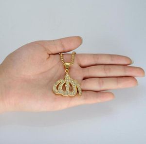 Brillant CZ Islam pendentif Collier femme en acier inoxydable Collier musulman pour hommes femmes bijoux religieux cadeau colliers61663746178098