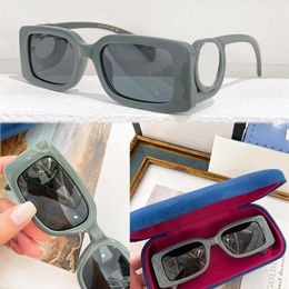 Cadre acétate de gris foncé brillant Lunettes de soleil 1325 Mentiers Designer Shadow Box Frame Rectangular Frames Solid Lens Glasse pour les femmes Hinge220a