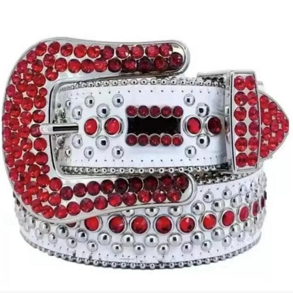 Ceinture de diamant brillant hommes femmes ceinture de créateur Simon ceintures pour hommes femmes cuir artificiel souple de haute qualité durable multicolore avec strass Bling