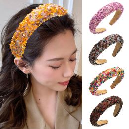 Glanzende volledige kristallen hoofdband Strass brede gewatteerde haarbanden Hoofdhoepel Haarhoepel Steenhoofdband Haarsieraden Haaraccessoires