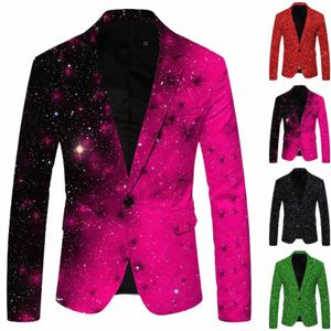 Brillant Or Paillettes Glitter Embelli Blazer Veste Hommes Discothèque Costume De Bal Blazer Hommes Costume Homme Vêtements De Scène Pour Chanteurs R83V #