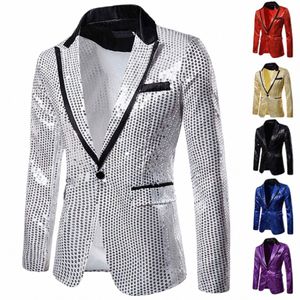 Brillante oro brillante brillante decorado chaqueta chaqueta para hombres Night Club Graduati hombres traje Blazer Homme traje etapa desgaste para cantante k5y0 #