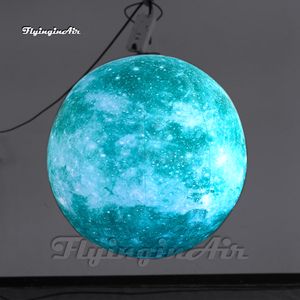 Ballon gonflable planète verte suspendu brillant, grande boule de planète cosmique à Air pour décoration de fête spatiale