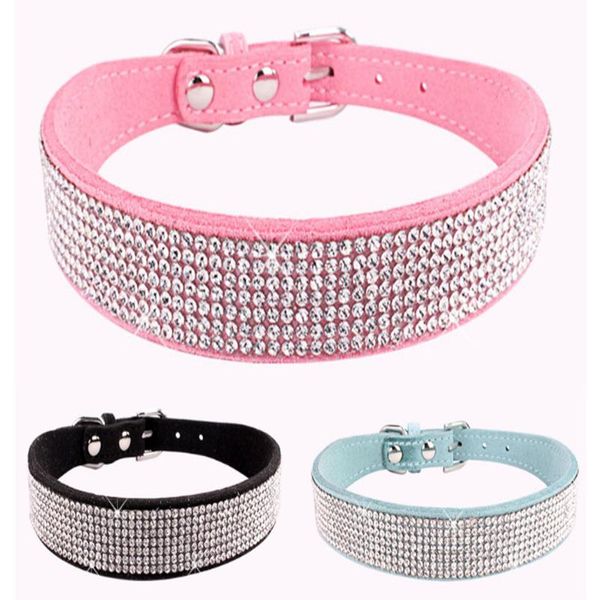 Brillantes diamantes de imitación calientes collares para mascotas una variedad de colores moda terciopelo coreano atractivo para gatos y perros grandes medianos pequeños XG0064