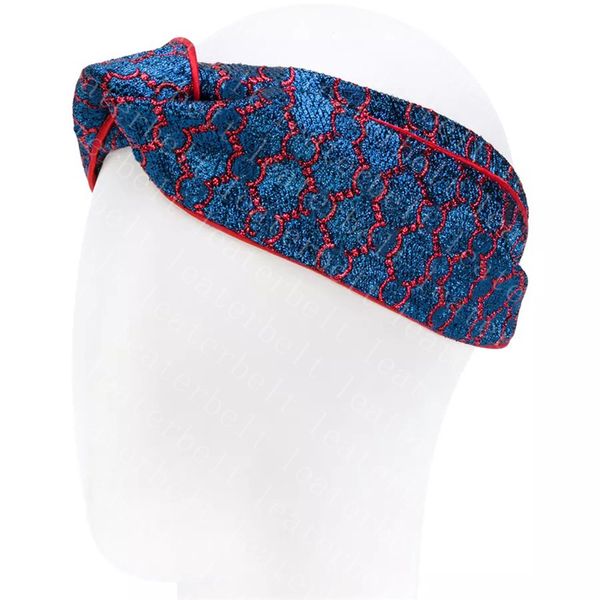 Bandeaux Jacquard brillants foulard en satin de soie délicat fil d'or bandeau de cheveux classique croisé chapeaux 2 Style