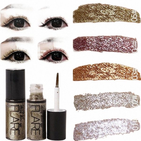 Eyeliner liquide brillant LG Maquillage durable Pigment Eye Liner Cosmétiques pour femmes Sier Rose Gold Glitter Eyeliner Outils de beauté 39zY #