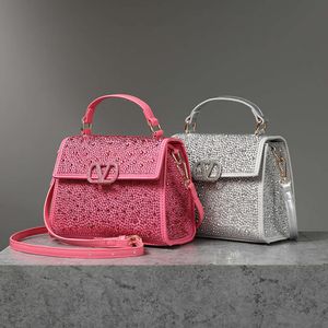 Glanzende Mini Handtas Nieuwe Hot Diamond Flip Top Enkele Schouder Crossbody Kleine Vierkante Tas Voor Vrouwen 2024 78% Korting Winkel Groothandel