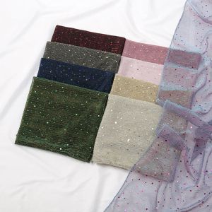Glanzende Moslim Hijab met Pailletten Glitter Shimmer Sluiers Sjaals voor Vrouwen Hoofd Wraps Plain Party Moslim Hoofddoek Islam Hoofdband