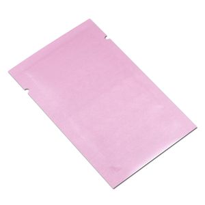 Glanzend roze open top aluminiumfolie tas warmte vacuümafdichting scheur notch mylar folie voedsel pakket pouch koffie verpakking tassen