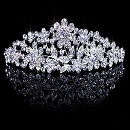 Glanzende Steentjes Prinses Kroon Tiara Bruids Hoofdband Kam Haar Clip Bruiloft Sieraden Bruid Proms 243o