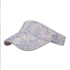 Rhinestones brillantes Deporte Visera Sombrero Otras prendas de vestir Gorra de cristal de verano ajustable para mujeres Hombres Golf Tenis Ciclismo Correr Correr Sombrero para el sol Top vacío