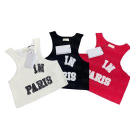 Shiny Sequin Letter Tees Femmes Knits Crop Top Summer Sexy Knits Tees Knitting T Shirt