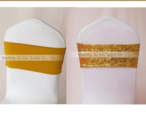 Sequin brillant avec le lycra spandex chair band sashs 100pcs Nouveau design pour le mariage anniversaire décoration3307895