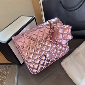 Bolsa de colgajo clásico de diseño de mochila de mujeres brillantes con bolso de monedero de estrella patente de metal dorado bolsos de noche bolsos