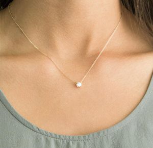 Brillant Zircon Invisible Transparent ligne mince Simple collier ras du cou femmes Bijoux collana Kolye Bijoux Collares collier S1068954120
