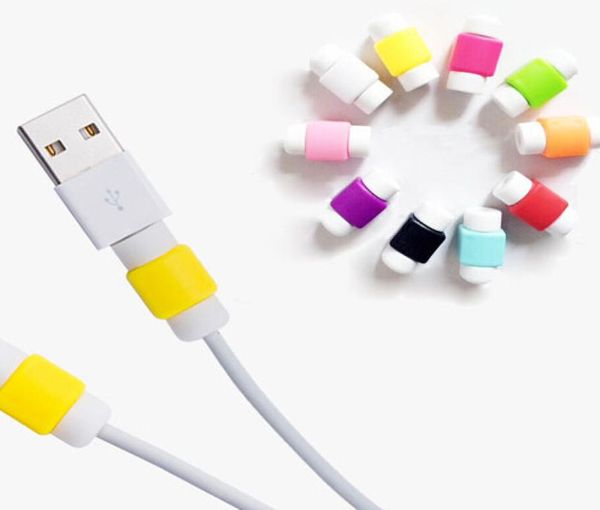 Envío 20pc10 pares USB Cable de cargador Auricador de cable Cable Protector Cable Winder para iPhone Samsung Cell Carger Cord3955846